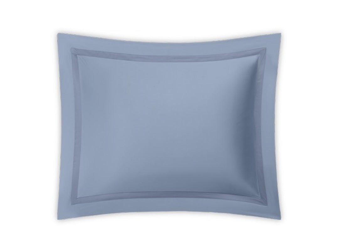 Matouk Pillow Sham - Nocturne Cotton Sateen Hazy Blue Bedding at Fig Linens and Home