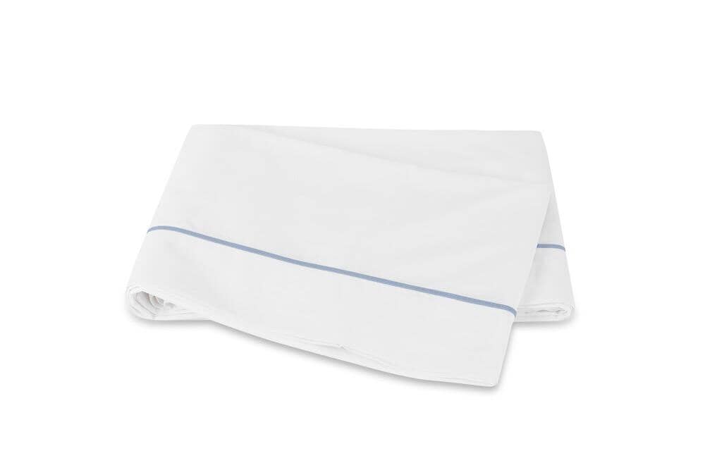 Matouk Bergamo Hazy Blue Flat Sheet | Fig Linens