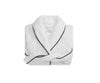 Cairo Robe in White with Black Tape | Matouk Robes at Fig Linens and Home