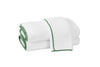 Cairo Towels in White with Palm Green | Matouk Bath at Fig Linens and Home