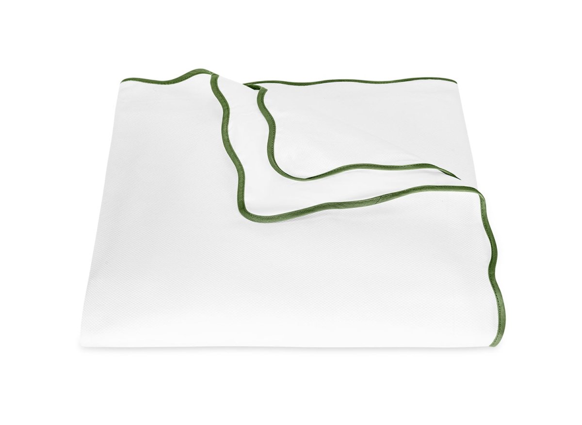 Duvet Cover - Matouk Camila Pique Palm Green Bedding at Fig Linens and Home
