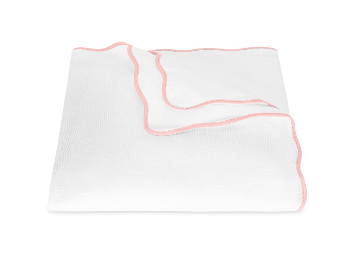 Duvet Cover - Matouk Camila Pique Pink Bedding at Fig Linens and Home