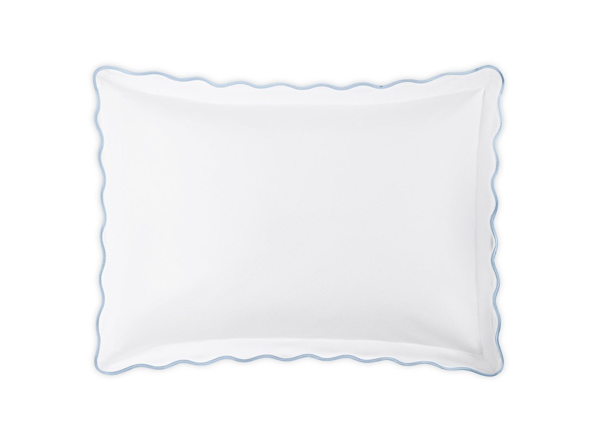 Pillow Sham - Matouk Camila Pique Light Blue Bedding at Fig Linens and Home