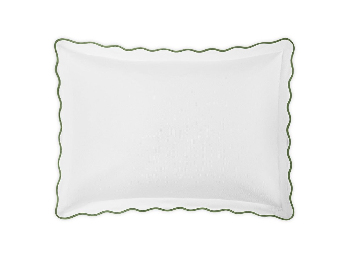 Pillow Sham - Matouk Camila Pique Palm Green Bedding at Fig Linens and Home