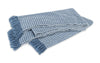 Matouk Cashmere Throw - Cleo Hazy Blue Oversized Throw Blanket with Fringe