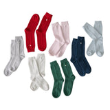 Matouk Cashmere Socks | Sleeping Socks with Heart Motif Embroidered on 100% Cashmere