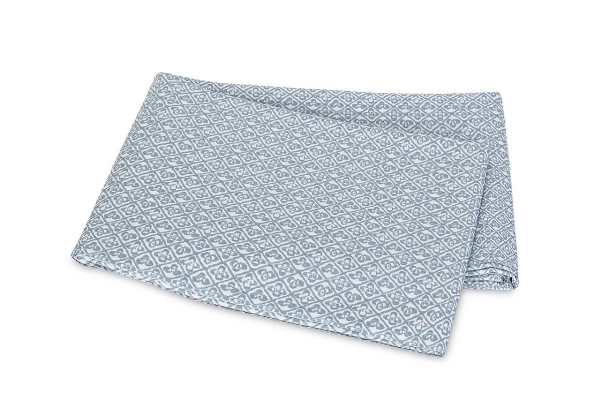 Flat Sheet - Matouk Schumacher Catarina Hazy Blue Bedding at Fig Linens and Home