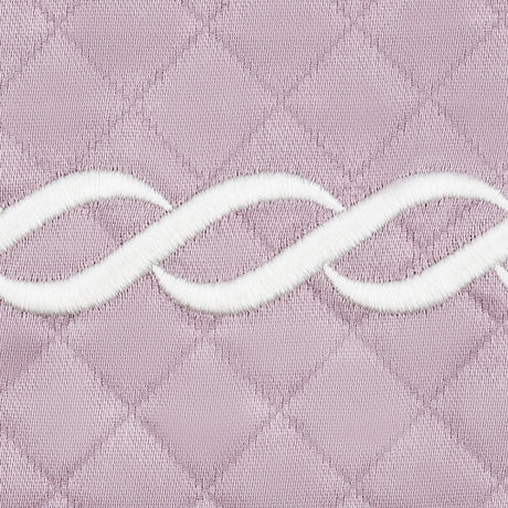 Matouk Classic Chain Scallop Matelasse Swatch Deep Lilac and Bone  | Matouk at Fig Linens and Home
