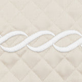 Matouk Classic Chain Scallop Matelasse Swatch Ivory and White  | Matouk at Fig Linens and Home