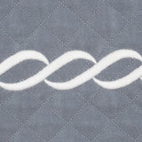 Matouk Classic Chain Scallop Matelasse Swatch Steel Blue and Bone  | Matouk at Fig Linens and Home