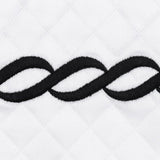 Matouk Classic Chain Scallop Matelasse Swatch Black  | Matouk at Fig Linens and Home