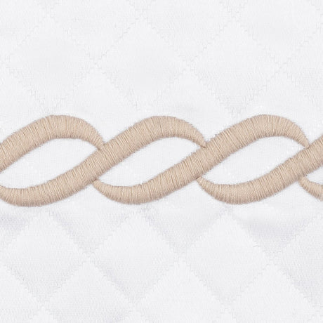 Matouk Classic Chain Scallop Matelasse Swatch  Dune  | Matouk at Fig Linens and Home