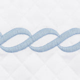 Matouk Classic Chain Scallop Matelasse Swatch Light Blue  | Matouk at Fig Linens and Home