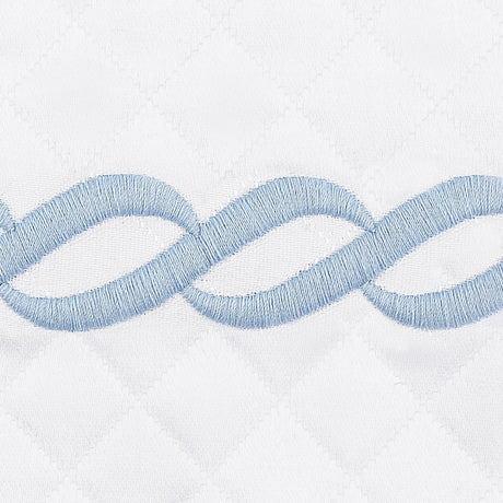 Matouk Classic Chain Scallop Matelasse Swatch Light Blue  | Matouk at Fig Linens and Home