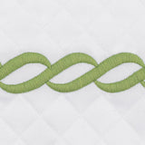 Matouk Classic Chain Scallop Matelasse Swatch Spring Green  | Matouk at Fig Linens and Home