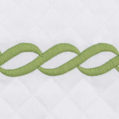 Matouk Classic Chain Scallop Matelasse Swatch Spring Green  | Matouk at Fig Linens and Home