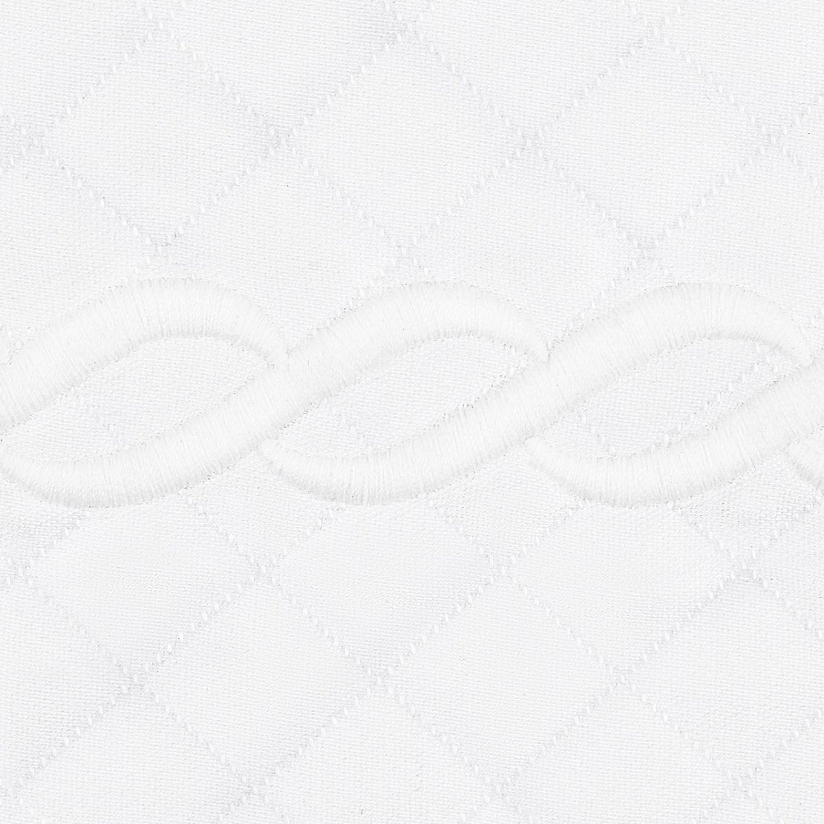 Matouk Classic Chain Scallop Matelasse Swatch White  | Matouk at Fig Linens and Home