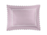 Matouk Classic Chain Scallop Matelasse Sham Deep Lilac and Bone  | Matouk at Fig Linens and Home