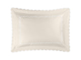 Matouk Classic Chain Scallop Matelasse Sham Ivory and White  | Matouk at Fig Linens and Home