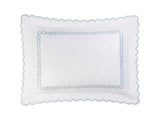 Matouk Classic Chain Scallop Matelasse Sham Light Blue  | Matouk at Fig Linens and Home