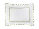Matouk Classic Chain Scallop Matelasse Sham Spring Green  | Matouk at Fig Linens and Home