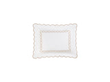 Matouk Classic Chain Scallop Matelasse boudoir sham dune  | Matouk at Fig Linens and Home