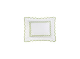 Matouk Classic Chain Scallop Matelasse boudoir sham Spring Green  | Matouk at Fig Linens and Home