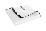 Matouk Classic Chain Scallop Matelasse coverlet black  | Matouk at Fig Linens and Home