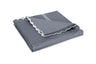 Matouk Classic Chain Scallop Matelasse coverlet Steel Blue and Bone  | Matouk at Fig Linens and Home