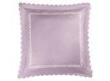 Matouk Classic Chain Scallop Matelasse euro sham Deep Lilac and Bone  | Matouk at Fig Linens and Home