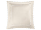 Matouk Classic Chain Scallop Matelasse euro sham Ivory and White  | Matouk at Fig Linens and Home