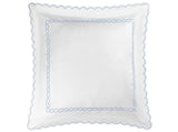 Matouk Classic Chain Scallop Matelasse euro sham Light Blue  | Matouk at Fig Linens and Home