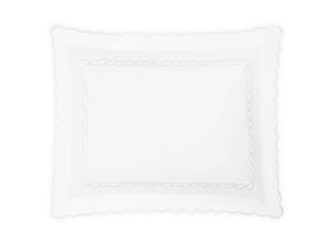 Pillow Sham - Matouk Classic Chain Scallop White Linens & Bedding at Fig Linens and Home