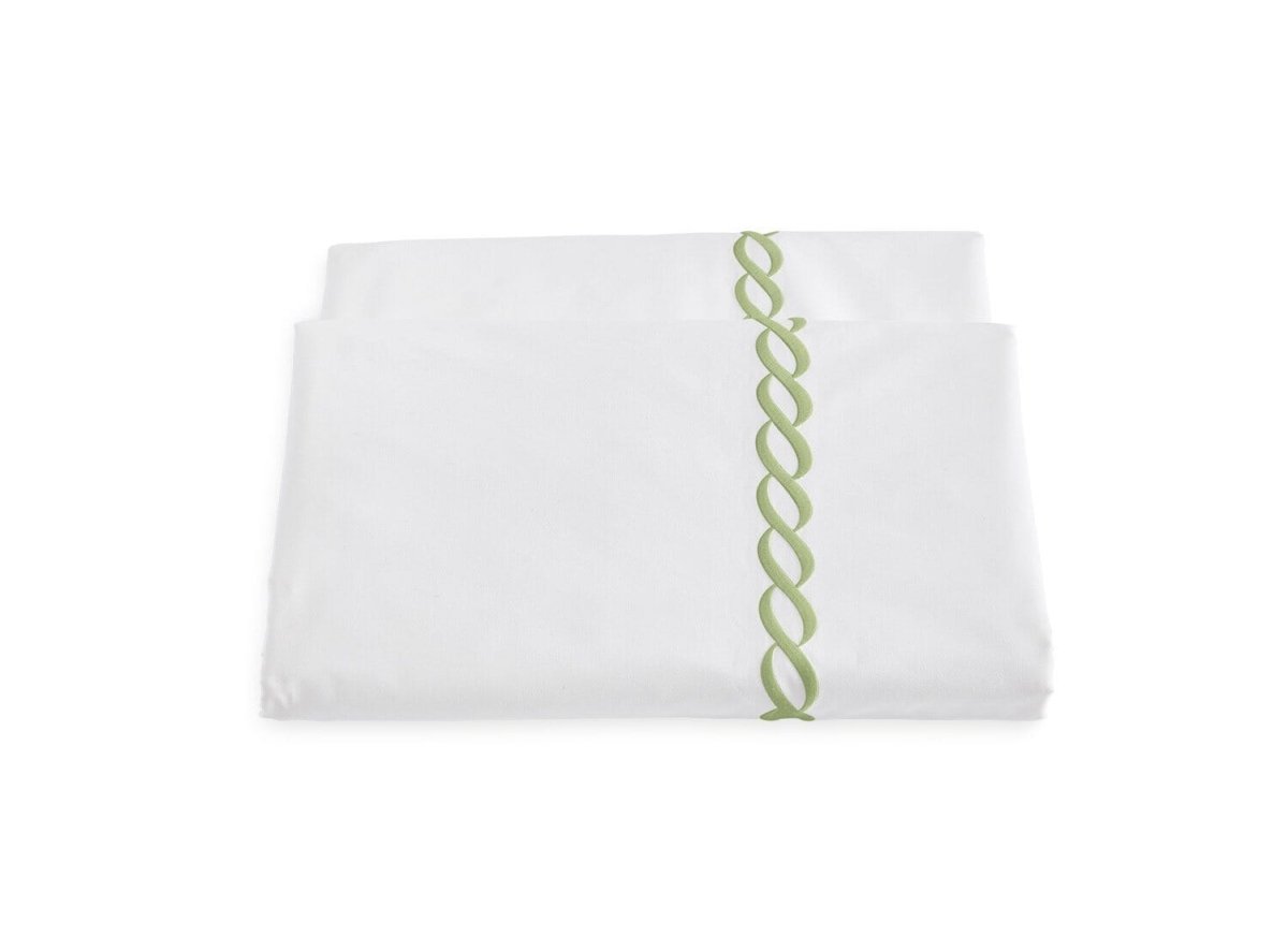 Duvet Cover - Matouk Classic Chain Spring Green Bedding | Fig Linens and Home