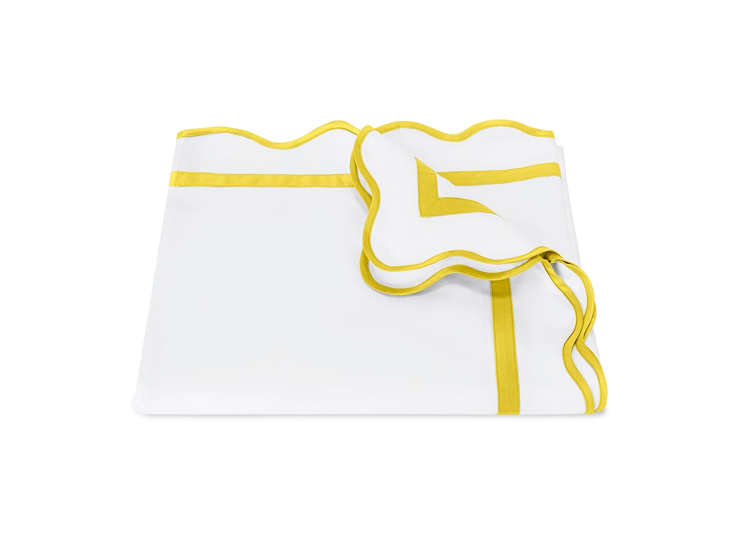 Flat Sheet - Matouk Lemon Yellow Cornelia Giza Bedding at Fig Linens and Home
