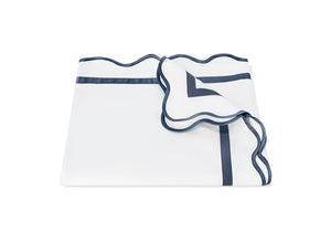 Duvet Cover - Matouk Steel Blue Cornelia Giza Bedding at Fig Linens and Home