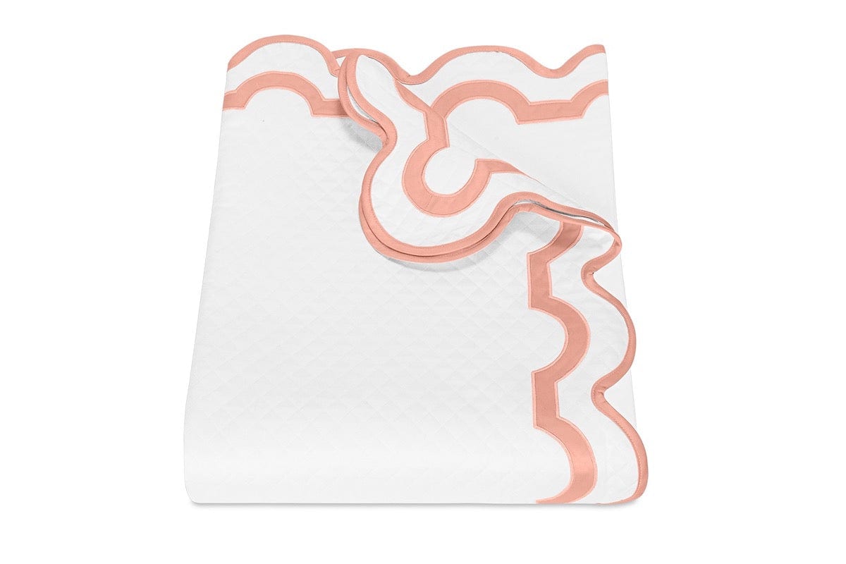 Matouk Mirasol Matelasse Shell Pink Coverlet Fig Linens and Home