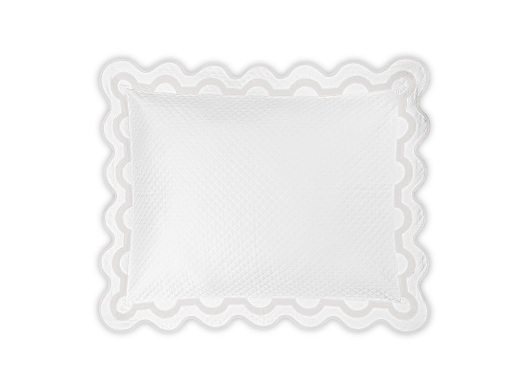 Matouk Coverlet - Mirasol Matelasse Bone Pillow Sham - Fig Linens and Home