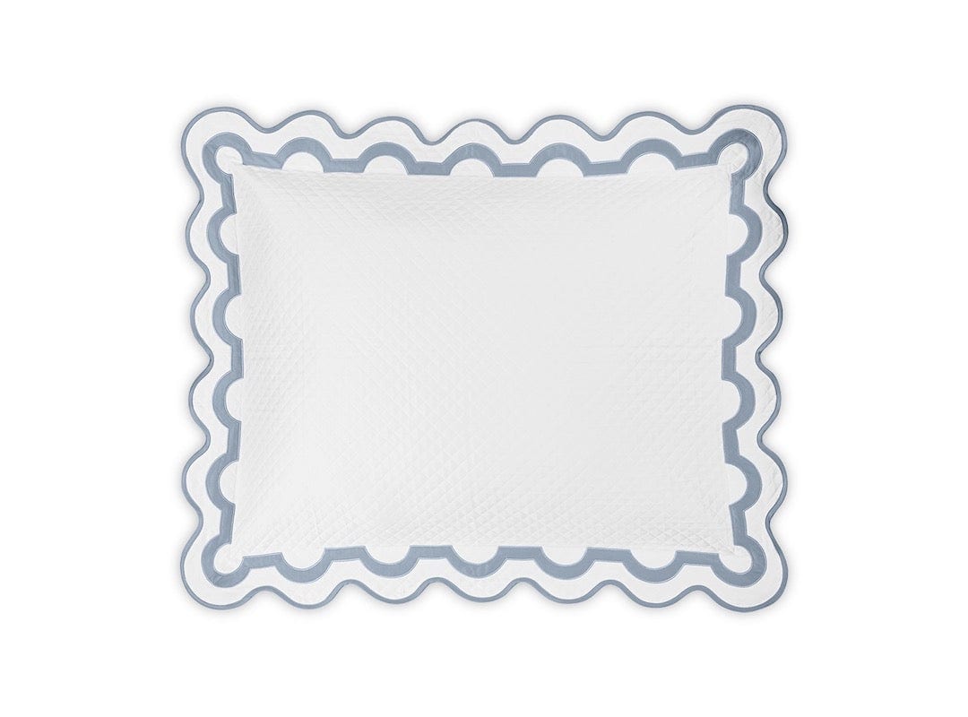 Matouk Coverlet - Mirasol Matelasse Hazy Blue Pillow Sham - Fig Linens and Home