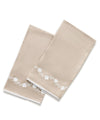 Powder Room Guest Towels - Matouk Daphne Linen Oat Set of 2 Fingertip Towels