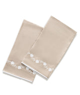 Powder Room Guest Towels - Matouk Daphne Linen Oat Set of 2 Fingertip Towels