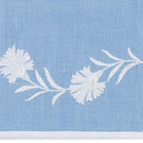 Swatch of Matouk Daphne Linen Azure Blue Set of 2 Guest Towels at Fig Linens and Home