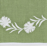 Swatch of Matouk Daphne Linen Grass Green Set of 2 Guest Towels at Fig Linens and Home