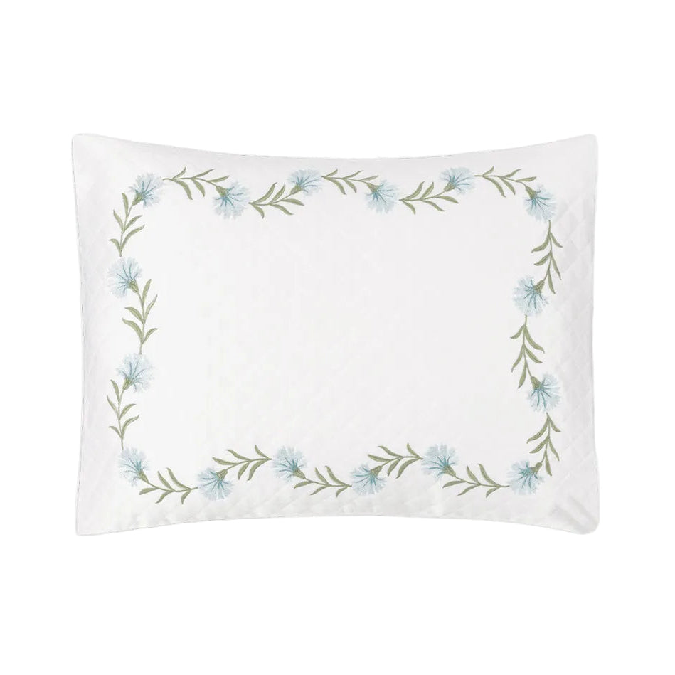 Daphne Matelassé in Bluebell |  Matouk Boudoir Sham at Fig Linens and Home