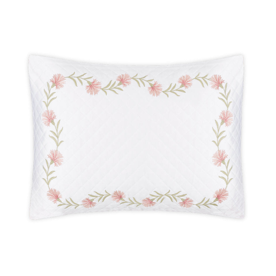 Daphne Matelassé in Peony Pink |  Matouk Boudoir Sham at Fig Linens and Home