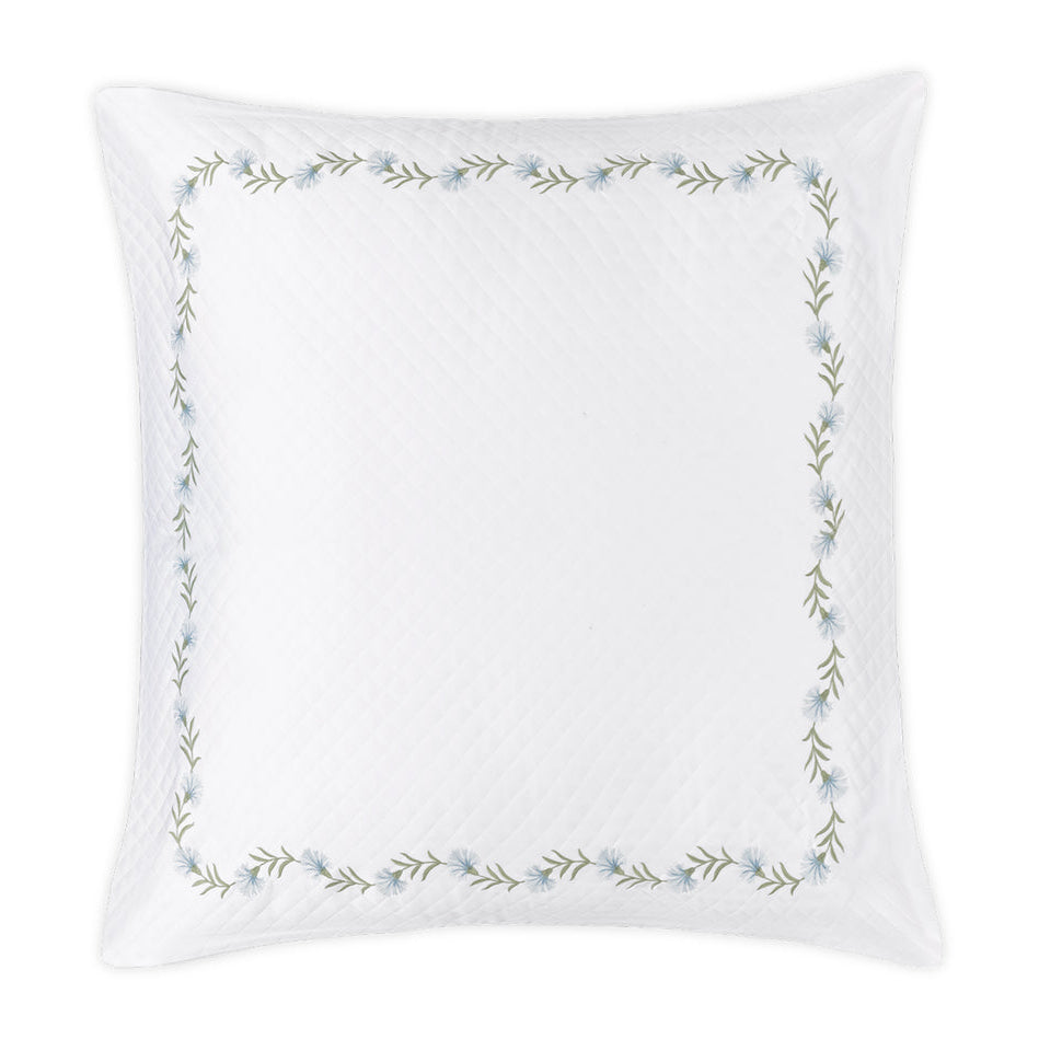 Daphne Matelassé in Bluebell |  Matouk Euro Square Sham at Fig Linens and Home