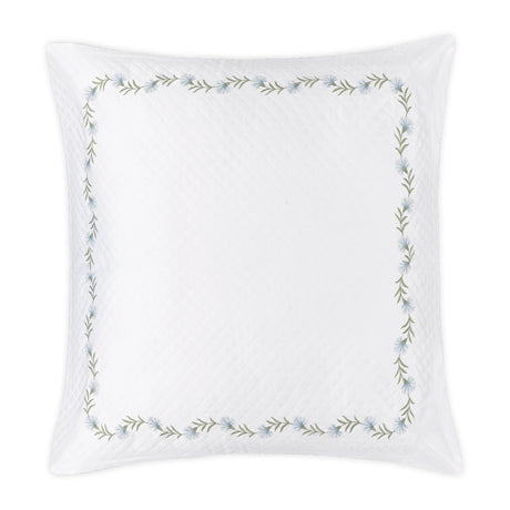 Daphne Matelassé in Bluebell |  Matouk Euro Square Sham at Fig Linens and Home
