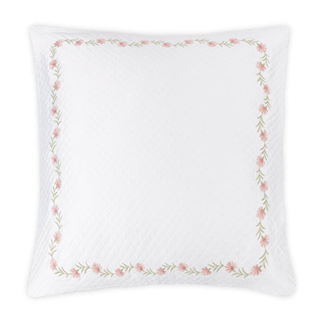 Daphne Matelassé in Peony Pink |  Matouk Euro Sham at Fig Linens and Home