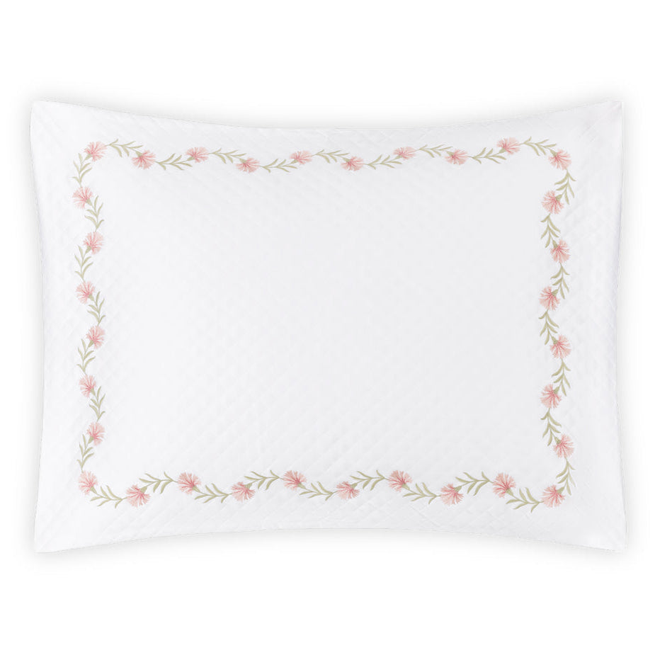 Daphne Matelassé in Peony Pink |  Matouk Pillow Sham at Fig Linens and Home