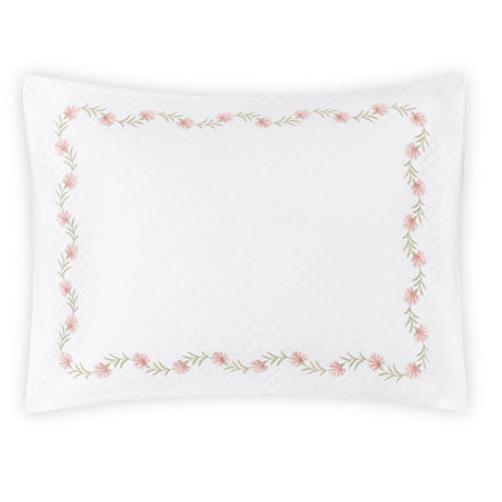 Daphne Matelassé in Peony Pink |  Matouk Pillow Sham at Fig Linens and Home